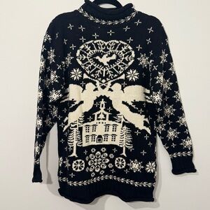 Vintage Highgate Ltd Snowflake Cottage Knit Sweater – Made in Hong Kong – Size S